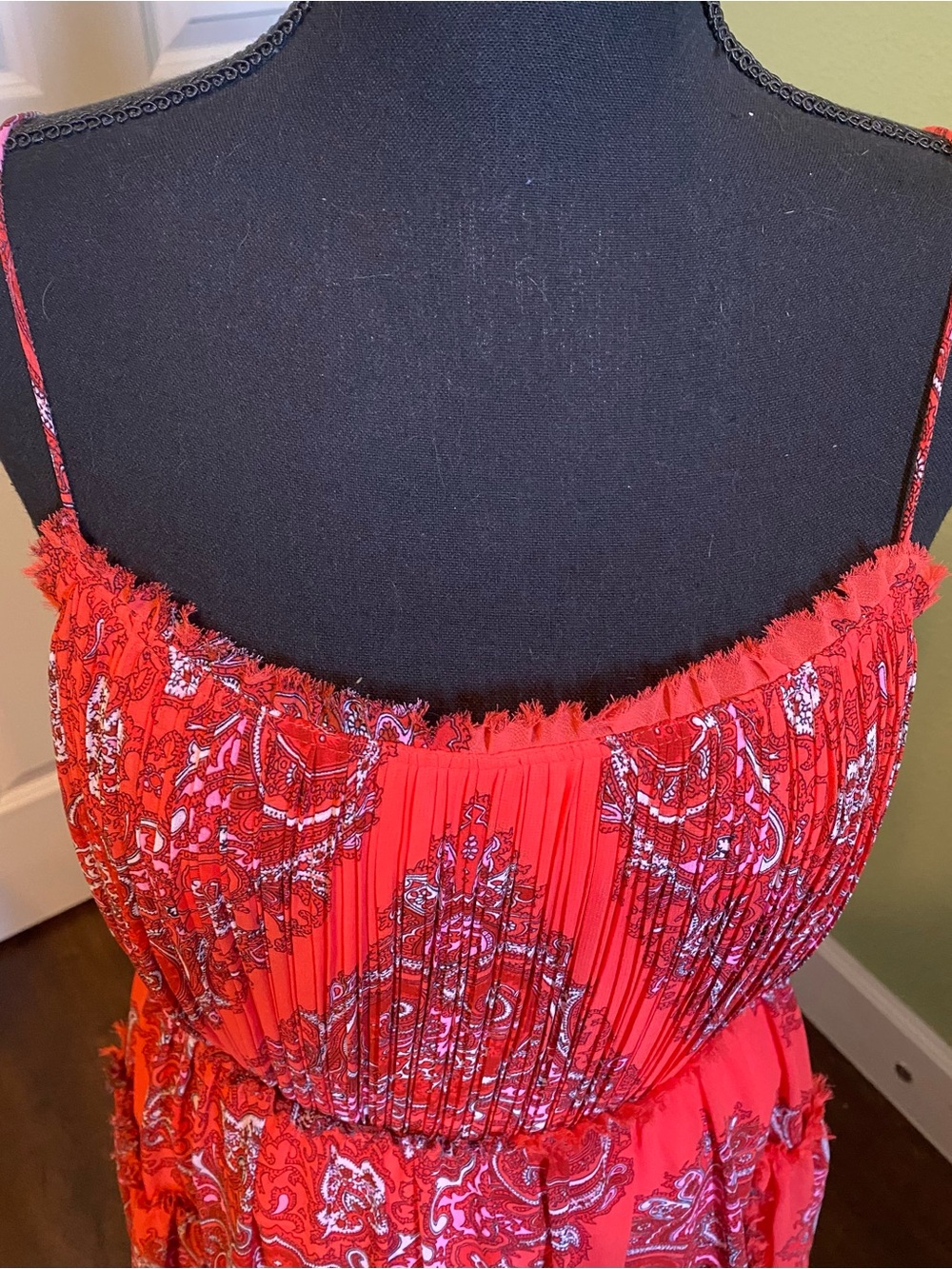 Banana Republic Orange Red Paisley Maxi Dress - Picture 3 of 7